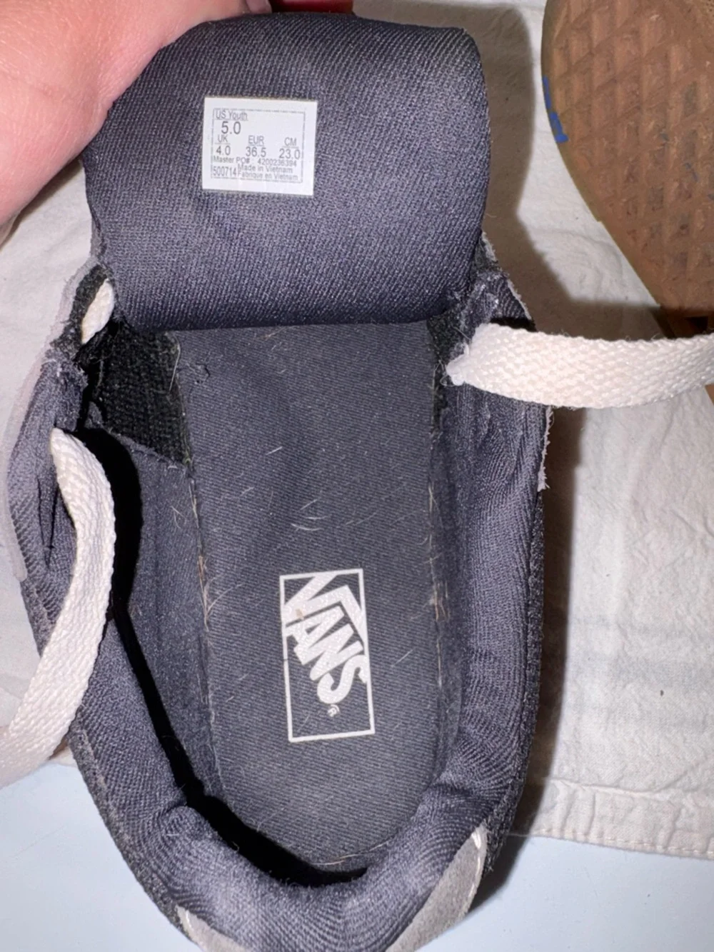 Vans Kids Black Low-Top Sneakers with Yellow Side Stripe - Picture 4 of 5